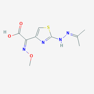 molecular formula C9H12N4O3S B5910278 (methoxyimino){2-[2-(1-methylethylidene)hydrazino]-1,3-thiazol-4-yl}acetic acid 