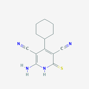 molecular formula C13H14N4S B5910314 6-amino-4-cyclohexyl-2-thioxo-1,2-dihydro-3,5-pyridinedicarbonitrile 