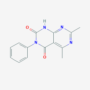 molecular formula C14H12N4O2 B5910331 5,7-dimethyl-3-phenylpyrimido[4,5-d]pyrimidine-2,4(1H,3H)-dione 