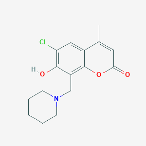 6-chloro-7-hydroxy-4-methyl-8-(1-piperidinylmethyl)-2H-chromen-2-one