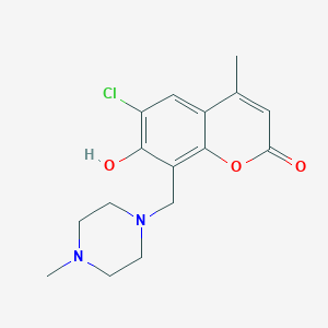 6-chloro-7-hydroxy-4-methyl-8-[(4-methyl-1-piperazinyl)methyl]-2H-chromen-2-one