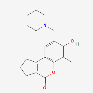 molecular formula C19H23NO3 B5910423 7-hydroxy-6-methyl-8-(1-piperidinylmethyl)-2,3-dihydrocyclopenta[c]chromen-4(1H)-one 