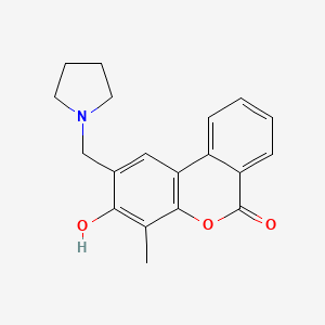 molecular formula C19H19NO3 B5910432 3-hydroxy-4-methyl-2-(1-pyrrolidinylmethyl)-6H-benzo[c]chromen-6-one 