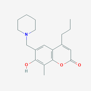 molecular formula C19H25NO3 B5910439 7-hydroxy-8-methyl-6-(1-piperidinylmethyl)-4-propyl-2H-chromen-2-one 