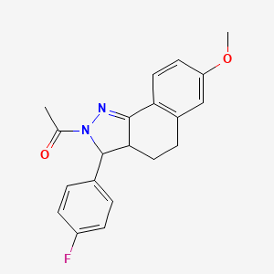 molecular formula C20H19FN2O2 B5910440 2-acetyl-3-(4-fluorophenyl)-7-methoxy-3,3a,4,5-tetrahydro-2H-benzo[g]indazole 