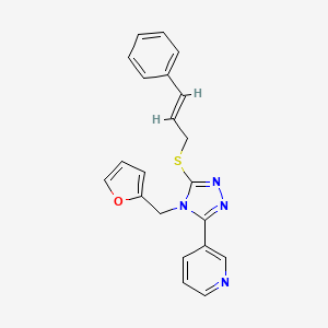 molecular formula C21H18N4OS B5910447 3-{4-(2-furylmethyl)-5-[(3-phenyl-2-propen-1-yl)thio]-4H-1,2,4-triazol-3-yl}pyridine 