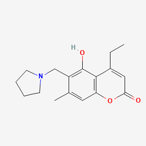 molecular formula C17H21NO3 B5910448 4-ethyl-5-hydroxy-7-methyl-6-(1-pyrrolidinylmethyl)-2H-chromen-2-one 