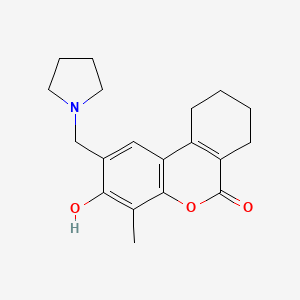 molecular formula C19H23NO3 B5910472 3-hydroxy-4-methyl-2-(1-pyrrolidinylmethyl)-7,8,9,10-tetrahydro-6H-benzo[c]chromen-6-one 