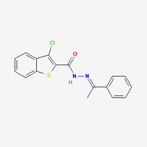 molecular formula C17H13ClN2OS B5910492 3-chloro-N'-(1-phenylethylidene)-1-benzothiophene-2-carbohydrazide 
