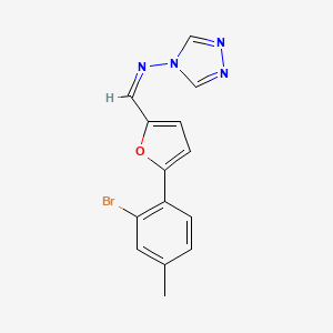 molecular formula C14H11BrN4O B5910495 N-{[5-(2-bromo-4-methylphenyl)-2-furyl]methylene}-4H-1,2,4-triazol-4-amine 