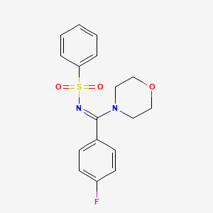molecular formula C17H17FN2O3S B5910504 N-[(4-fluorophenyl)(4-morpholinyl)methylene]benzenesulfonamide 