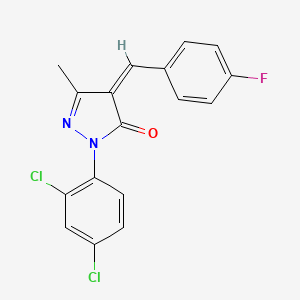 molecular formula C17H11Cl2FN2O B5910545 2-(2,4-dichlorophenyl)-4-(4-fluorobenzylidene)-5-methyl-2,4-dihydro-3H-pyrazol-3-one 