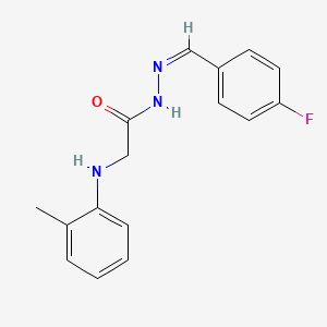 molecular formula C16H16FN3O B5910555 N'-(4-fluorobenzylidene)-2-[(2-methylphenyl)amino]acetohydrazide 