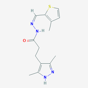 molecular formula C14H18N4OS B5910580 3-(3,5-dimethyl-1H-pyrazol-4-yl)-N'-[(3-methyl-2-thienyl)methylene]propanohydrazide 