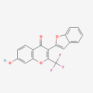 molecular formula C18H9F3O4 B5910598 3-(1-benzofuran-2-yl)-7-hydroxy-2-(trifluoromethyl)-4H-chromen-4-one 