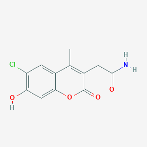 molecular formula C12H10ClNO4 B5910606 2-(6-chloro-7-hydroxy-4-methyl-2-oxo-2H-chromen-3-yl)acetamide 