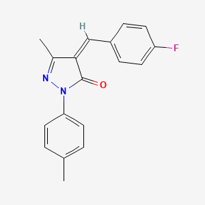 molecular formula C18H15FN2O B5910608 4-(4-fluorobenzylidene)-5-methyl-2-(4-methylphenyl)-2,4-dihydro-3H-pyrazol-3-one 