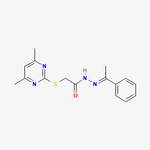 molecular formula C16H18N4OS B5910615 2-[(4,6-dimethyl-2-pyrimidinyl)thio]-N'-(1-phenylethylidene)acetohydrazide CAS No. 60458-66-4