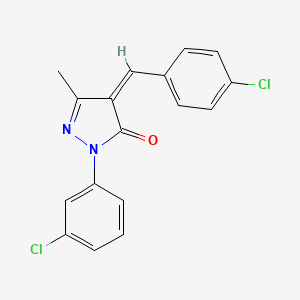molecular formula C17H12Cl2N2O B5910637 4-(4-chlorobenzylidene)-2-(3-chlorophenyl)-5-methyl-2,4-dihydro-3H-pyrazol-3-one 