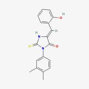 molecular formula C18H16N2O2S B5910644 3-(3,4-dimethylphenyl)-5-(2-hydroxybenzylidene)-2-thioxo-4-imidazolidinone 