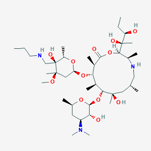 molecular formula C41H79N3O12 B591065 (2R,3R,6R,8R,9R,10S,11S,12R)-11-[[2,6-Dideoxy-3-C-methyl-3-O-methyl-4-C-[(propylamino)methyl]-a-L-ribo-hexopyranosyl]oxy]-2-[(1R,2R)-1,2-dihydroxy-1-methylbutyl]-8-hydroxy-3,6,8,10,12-pentamethyl-9-[[3,4,6-trideoxy-3-(dimethylamino)-b-D-xylo-hexopyranosyl]oxy]-1-oxa-4-azacyclotridecan-13-one CAS No. 280755-12-6