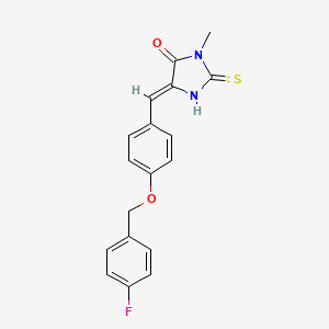 molecular formula C18H15FN2O2S B5910653 5-{4-[(4-fluorobenzyl)oxy]benzylidene}-3-methyl-2-thioxo-4-imidazolidinone 