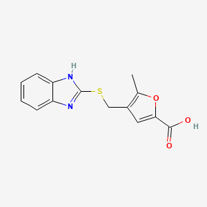 molecular formula C14H12N2O3S B5910661 4-[(1H-benzimidazol-2-ylthio)methyl]-5-methyl-2-furoic acid 