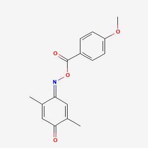 molecular formula C16H15NO4 B5910666 2,5-dimethylbenzo-1,4-quinone O-(4-methoxybenzoyl)oxime 