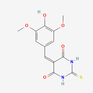 molecular formula C13H12N2O5S B5910678 5-(4-羟基-3,5-二甲氧基亚苄基)-2-硫代二氢-4,6(1H,5H)-嘧啶二酮 