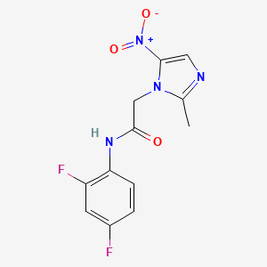 molecular formula C12H10F2N4O3 B5910713 N-(2,4-difluorophenyl)-2-(2-methyl-5-nitro-1H-imidazol-1-yl)acetamide 