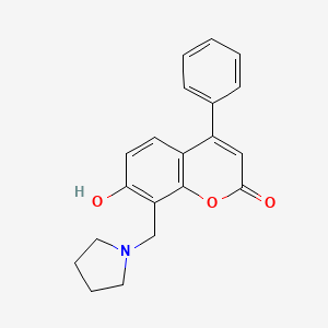 molecular formula C20H19NO3 B5910726 7-hydroxy-4-phenyl-8-(1-pyrrolidinylmethyl)-2H-chromen-2-one 