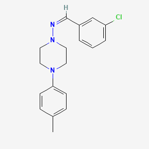 N-(3-chlorobenzylidene)-4-(4-methylphenyl)-1-piperazinamine