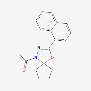 molecular formula C18H18N2O2 B5910892 1-acetyl-3-(1-naphthyl)-4-oxa-1,2-diazaspiro[4.4]non-2-ene 