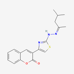 molecular formula C18H19N3O2S B5910943 3-{2-[2-(1,3-dimethylbutylidene)hydrazino]-1,3-thiazol-4-yl}-2H-chromen-2-one 