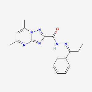 molecular formula C17H18N6O B5910950 5,7-dimethyl-N'-(1-phenylpropylidene)[1,2,4]triazolo[1,5-a]pyrimidine-2-carbohydrazide 