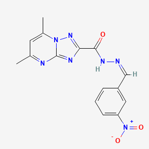 molecular formula C15H13N7O3 B5910953 5,7-dimethyl-N'-(3-nitrobenzylidene)[1,2,4]triazolo[1,5-a]pyrimidine-2-carbohydrazide 
