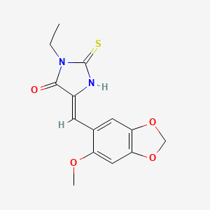3-ethyl-5-[(6-methoxy-1,3-benzodioxol-5-yl)methylene]-2-thioxo-4-imidazolidinone