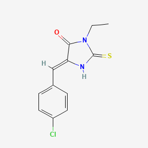 molecular formula C12H11ClN2OS B5911003 5-(4-chlorobenzylidene)-3-ethyl-2-thioxo-4-imidazolidinone 