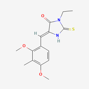 molecular formula C15H18N2O3S B5911007 5-(2,4-dimethoxy-3-methylbenzylidene)-3-ethyl-2-thioxo-4-imidazolidinone 