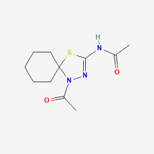 molecular formula C11H17N3O2S B5911026 N-(1-acetyl-4-thia-1,2-diazaspiro[4.5]dec-2-en-3-yl)acetamide CAS No. 5210-63-9