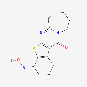 molecular formula C15H17N3O2S B5911046 2,3,8,9,10,11-hexahydro[1]benzothieno[2',3':4,5]pyrimido[1,2-a]azepine-4,13(1H,7H)-dione 4-oxime 