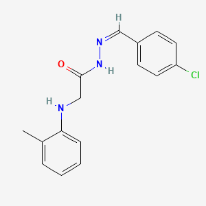 molecular formula C16H16ClN3O B5911102 N'-(4-chlorobenzylidene)-2-[(2-methylphenyl)amino]acetohydrazide 