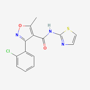 molecular formula C14H10ClN3O2S B5911123 3-(2-chlorophenyl)-5-methyl-N-1,3-thiazol-2-yl-4-isoxazolecarboxamide 
