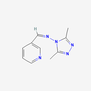 molecular formula C10H11N5 B5911129 3,5-dimethyl-N-(3-pyridinylmethylene)-4H-1,2,4-triazol-4-amine 