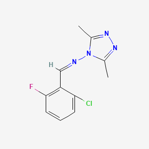 molecular formula C11H10ClFN4 B5911143 N-(2-chloro-6-fluorobenzylidene)-3,5-dimethyl-4H-1,2,4-triazol-4-amine 