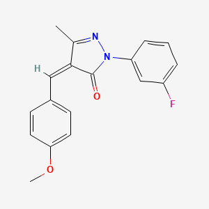 molecular formula C18H15FN2O2 B5911162 2-(3-fluorophenyl)-4-(4-methoxybenzylidene)-5-methyl-2,4-dihydro-3H-pyrazol-3-one 