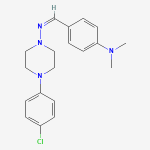 molecular formula C19H23ClN4 B5911167 4-(4-chlorophenyl)-N-[4-(dimethylamino)benzylidene]-1-piperazinamine 