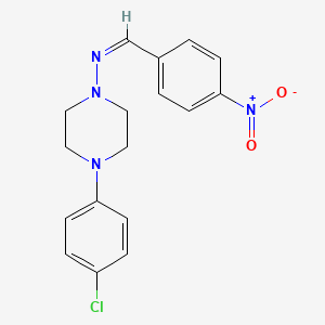 molecular formula C17H17ClN4O2 B5911170 4-(4-chlorophenyl)-N-(4-nitrobenzylidene)-1-piperazinamine 