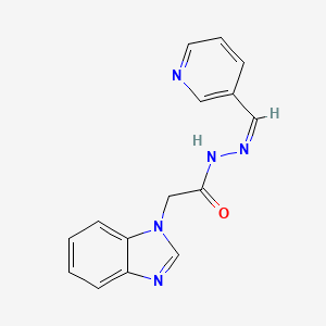 molecular formula C15H13N5O B5911172 2-(1H-benzimidazol-1-yl)-N'-(3-pyridinylmethylene)acetohydrazide 