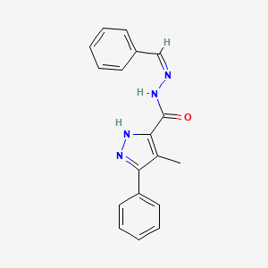 molecular formula C18H16N4O B5911176 N'-benzylidene-4-methyl-3-phenyl-1H-pyrazole-5-carbohydrazide 